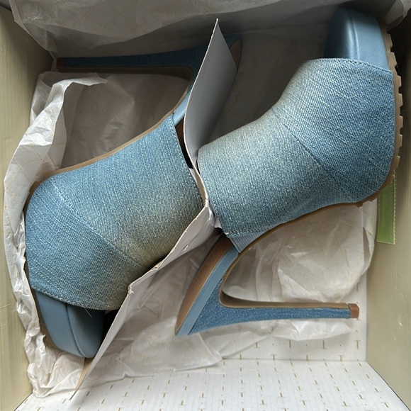 Blue Denim Platform Slides - Picture 7 of 7